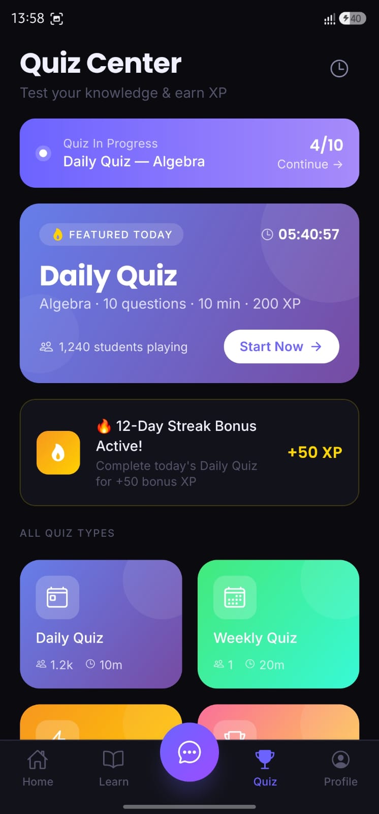 Quiz Center